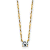 14k 1/4 carat Lab Grown Diamond VS+ F+ Round Complete Four Prong 18 inch Solitaire Necklace